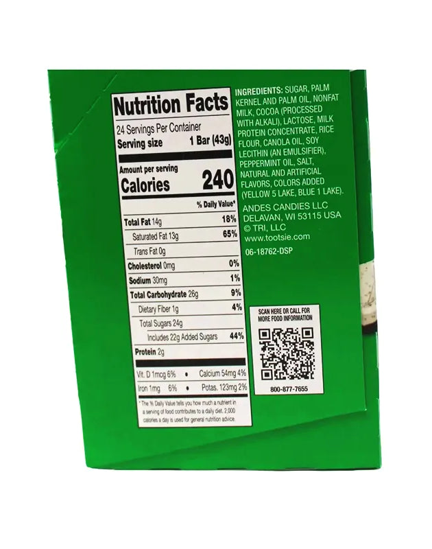 Andes Creme De Menthe Snap Bar 24 Count - 1.5 oz image 0