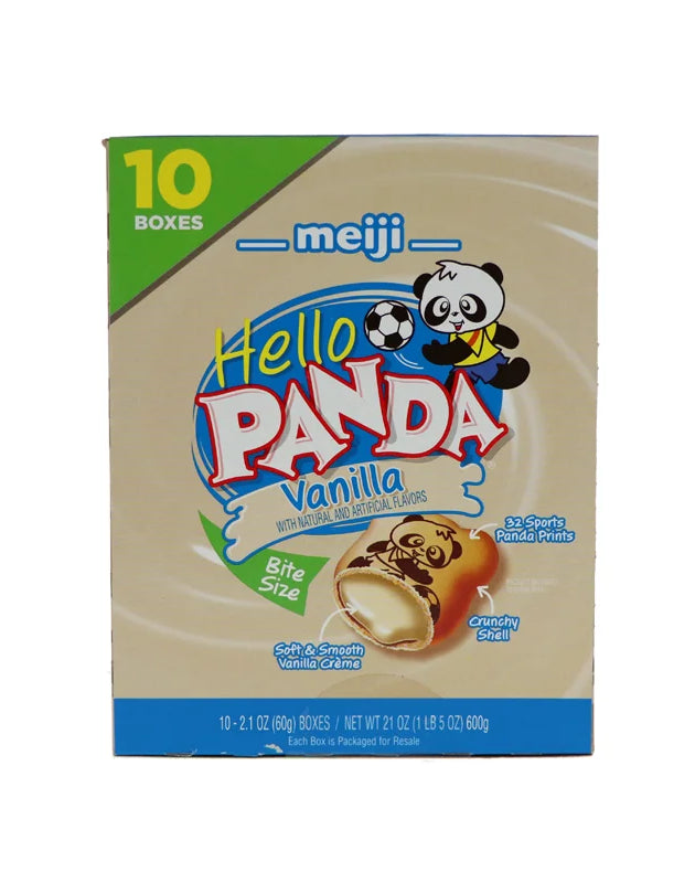 Meiji Hello Panda Cookies, Vanilla Creme Filled - Box 10 Count - 2.1 oz image 0