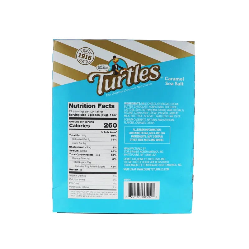 Demet's Turtles Sea Salt Caramel King Size Candy Bar 24 Count - 1.76 oz image 1