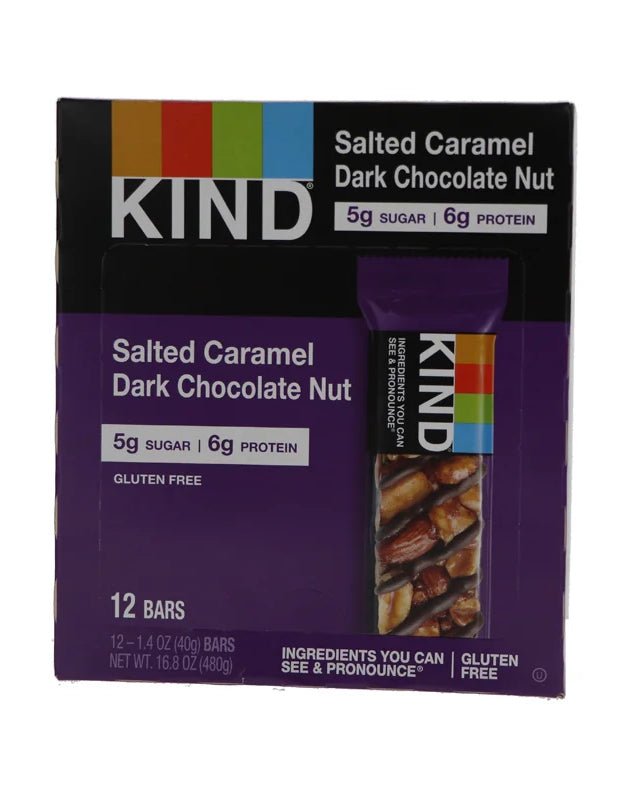 Kind Fruit & Nut Dark Salted Caramel Dark Chocolate Nut 12 Count - 1.4 oz image 0