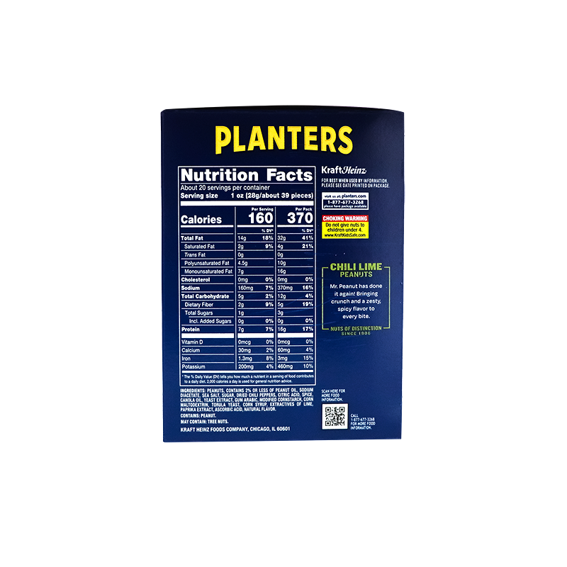 Planters Chili Lime Peanuts 10 Count - 2.25 oz image 2