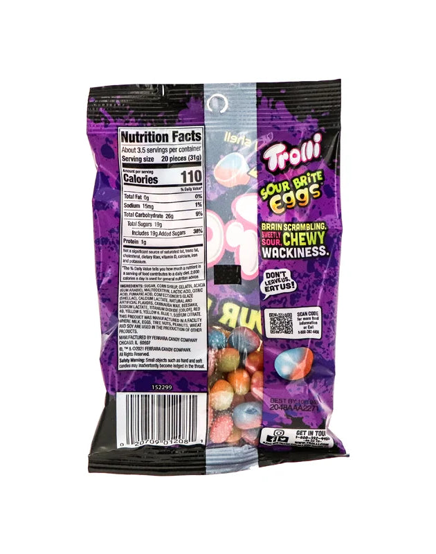 Trolli Peg Bag Sour Brite Eggs 12 Count - 4 oz image 0