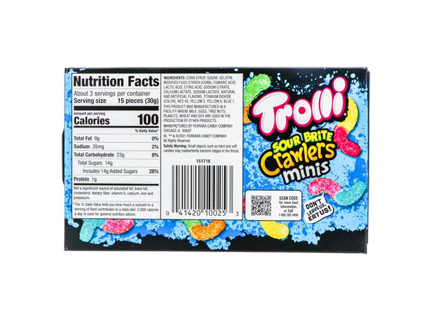Trolli Sour Brite Crawlers Theater Box - 3.5 oz image 0
