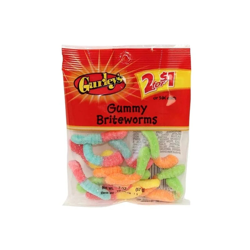Gurley's 2/$1.00 Gummy Brite Worms 12 Count - 2 oz image 0