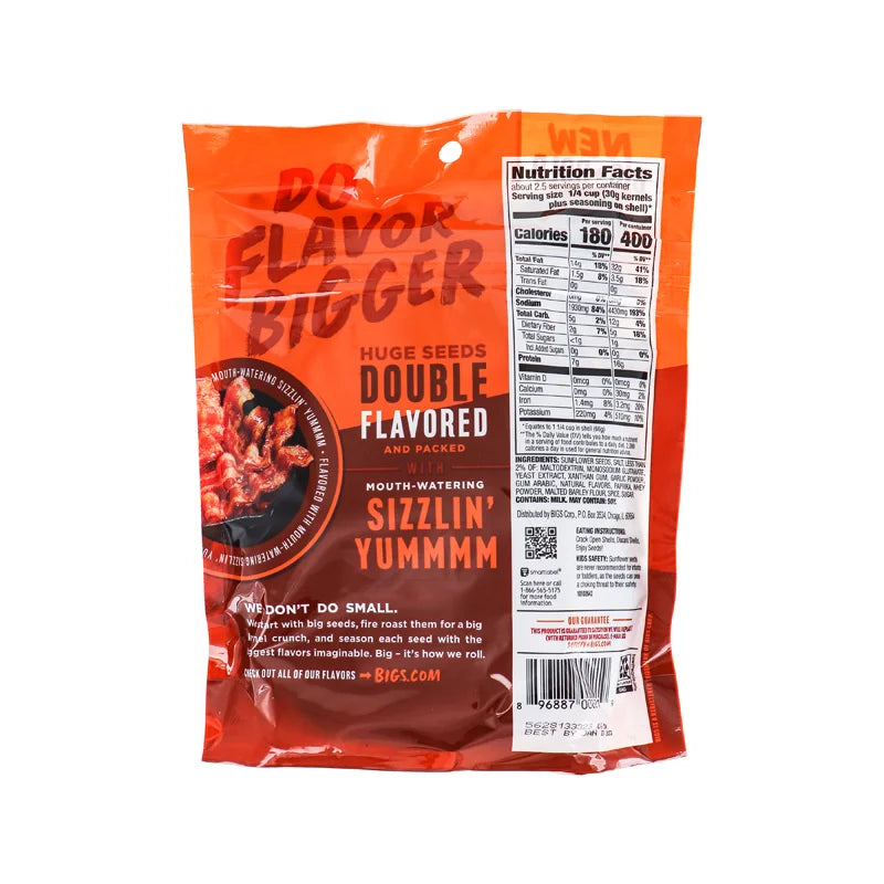Bigs Sizzlin' Bacon Sunflower Seeds - Bag 12 Count - 5.35 oz image 1