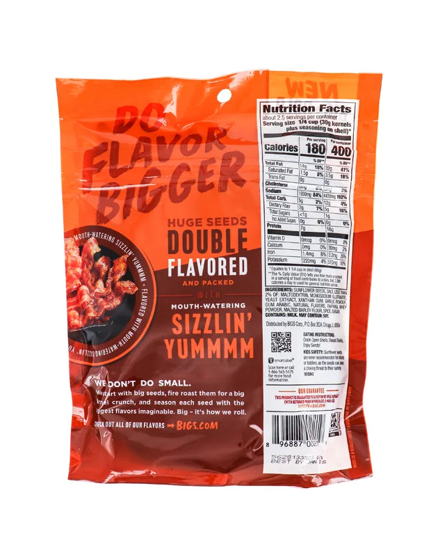 Bigs Sizzlin' Bacon Sunflower Seeds - Bag 12 Count - 5.35 oz image 0