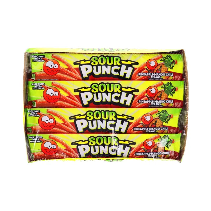 Sour Punch, Pineapple Mango Chili Straws 24 Count - 2 oz image 0