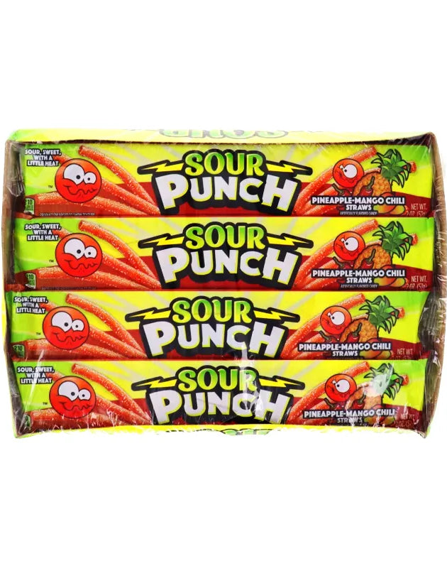 Sour Punch, Pineapple Mango Chili Straws 24 Count - 2 oz image 0