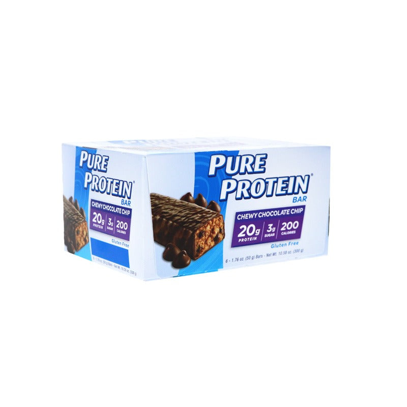 Pure Protein Bars, Chewy Chocolate Chip 6 Count - 1.76 oz image 1