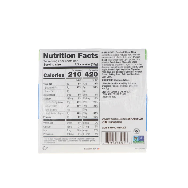 Lenny & Larry's The Complete Cookie Chocolate Chip 12 Count - 4 oz image 1