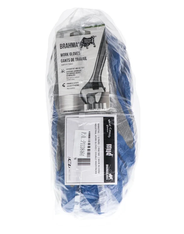 Gloves Blue Latex Palm Spring Knit Large - 12 Count image 0
