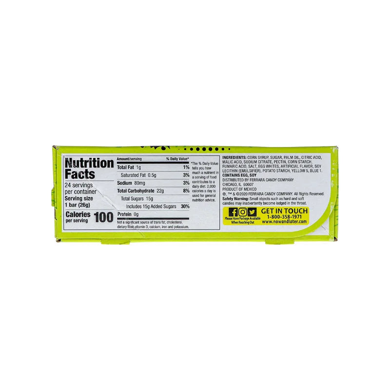 Now & Later Changemakers Bars Xtreme Sour Apple 24 Count - 6 Pieces image 2