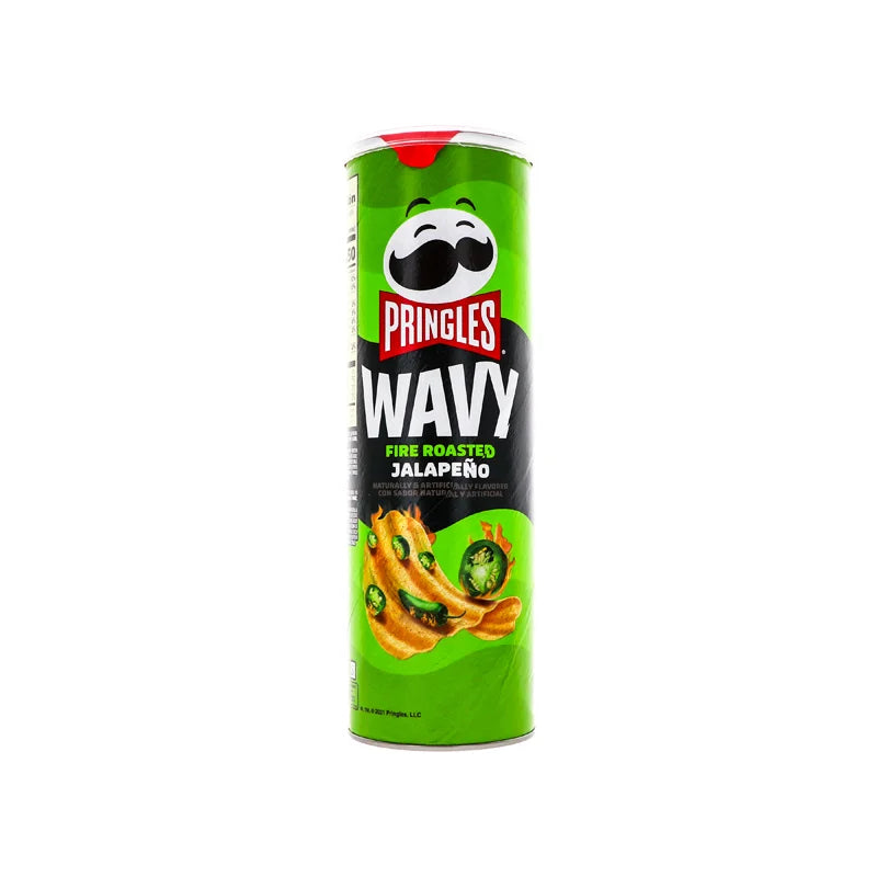 Pringles Wavy Large Fire Roasted Jalapeno Potato Crisps - 4.8 oz image 0