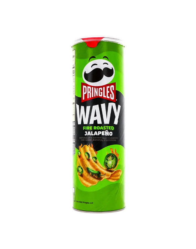 Pringles Wavy Large Fire Roasted Jalapeno Potato Crisps - 4.8 oz image 0