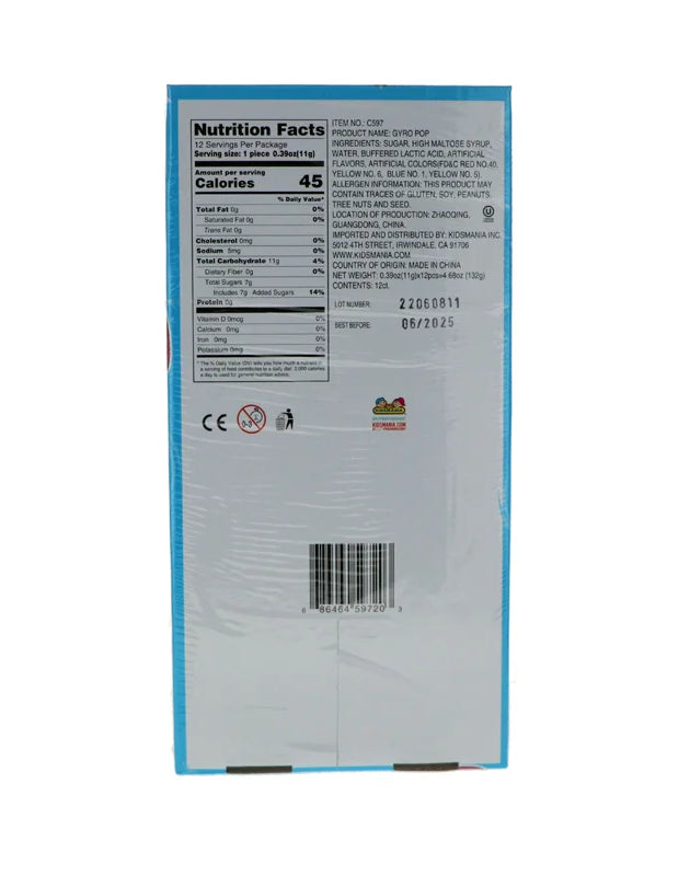 Kidsmania Gyro Pop 12 Count - 0.39 oz image 0