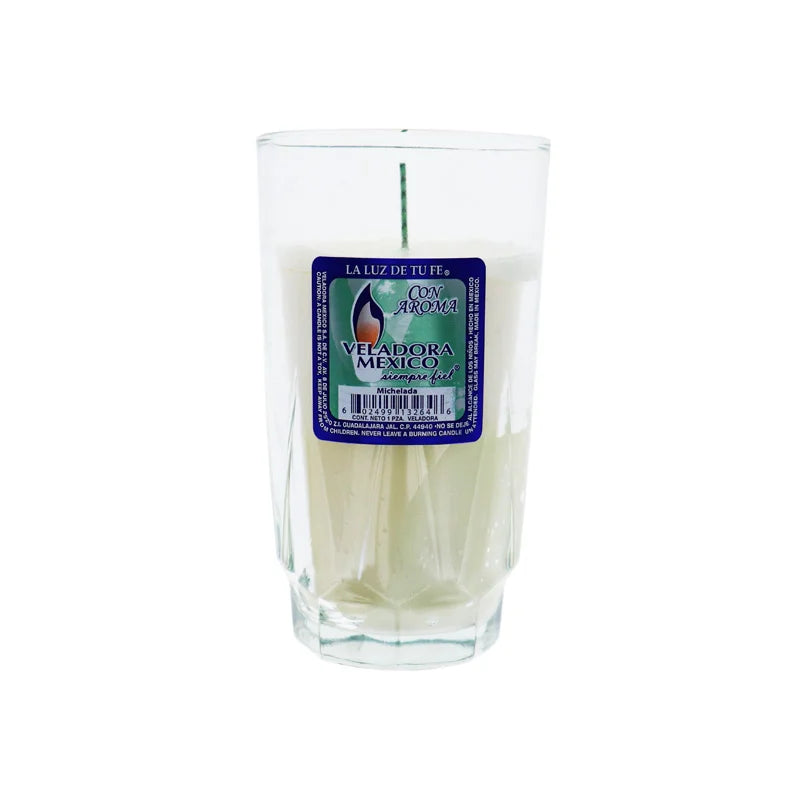 Glass Candle Cup Plain White - 1 Count Only image 0