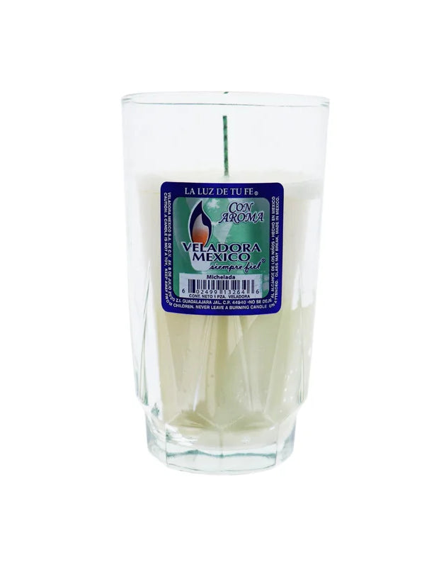 Glass Candle Cup Plain White - 1 Count Only image 0