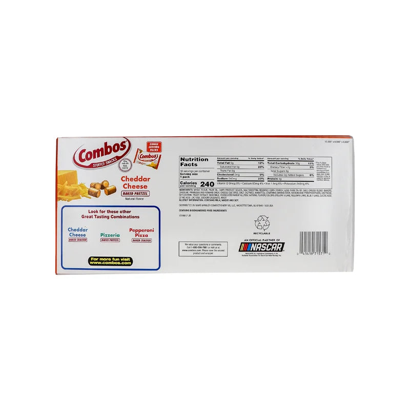 Combos Cheddar Cheese Pretzel Baked Snacks 18 Count - 1.8 oz image 1