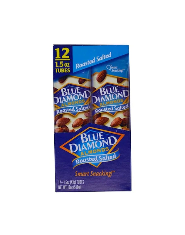 Blue Diamond Almonds Roasted Salted Tube 12 Count - 1.5 oz image 0