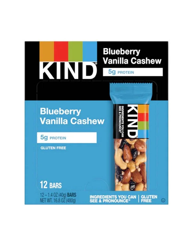 Kind Fruit & Nut Blueberry Vanilla & Cashew 12 Count - 1.4 oz image 0