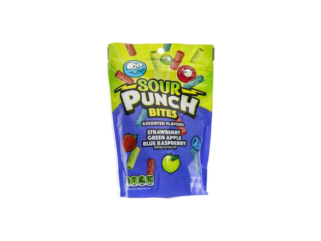 Sour Punch Strawberry Green Apple Blue Chewy Candy - 9oz image 0