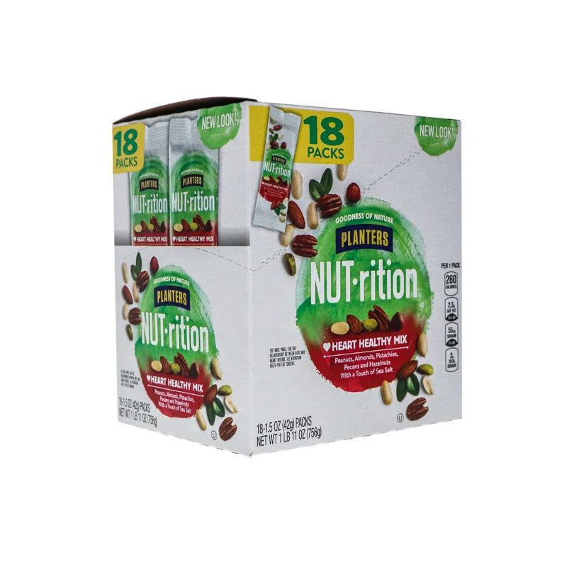 Planters Nut-Rition Heart Healthy Mix 18 Count - 1.5 oz image 1