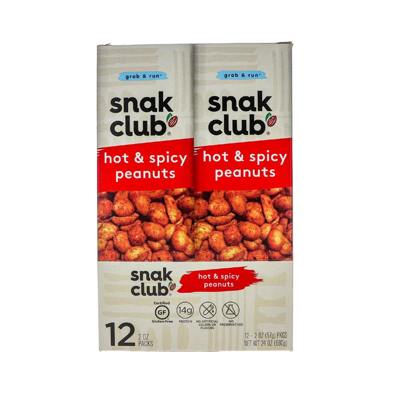 Snak Club Tube Hot & Spicy Peanuts 12 Count - 2 oz image 0