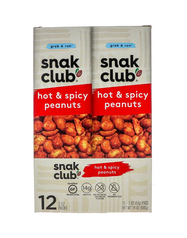 Snak Club Tube Hot & Spicy Peanuts 12 Count - 2 oz image 0