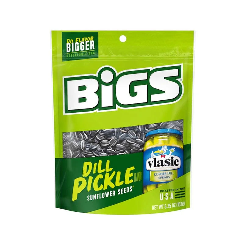 Bigs Vlasic Dill Pickle Sunflower Seeds - Bag 12 Count - 5.35 oz image 0