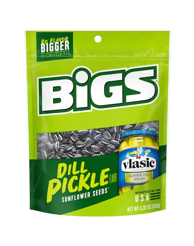 Bigs Vlasic Dill Pickle Sunflower Seeds - Bag 12 Count - 5.35 oz image 0
