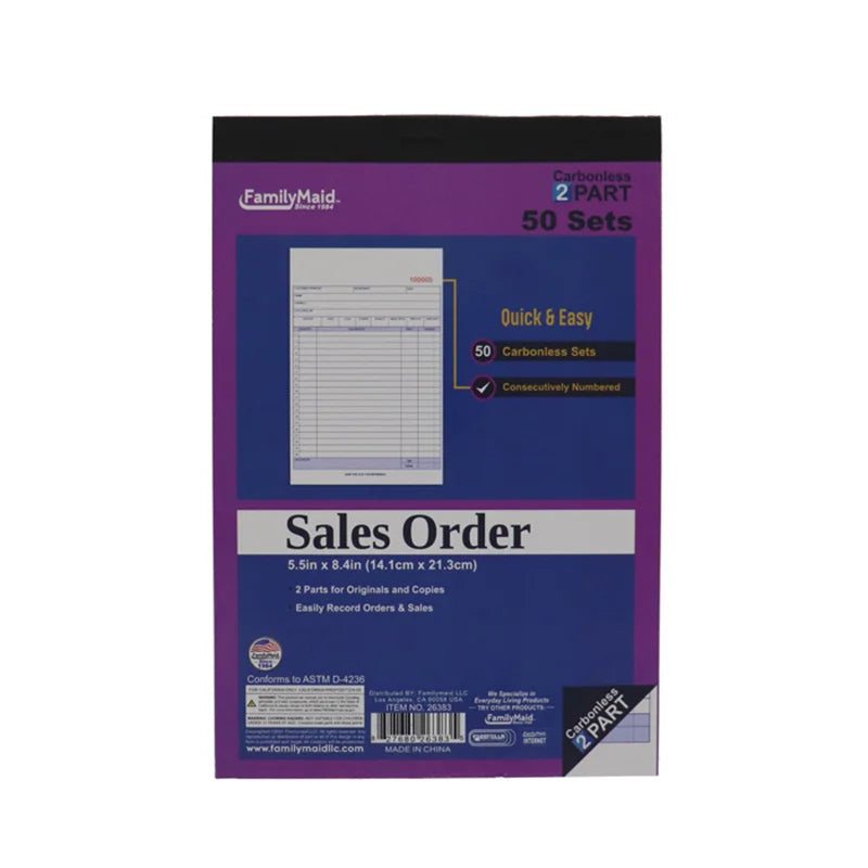 Family Maid Sales Order Book - Small 50 Sets image 0