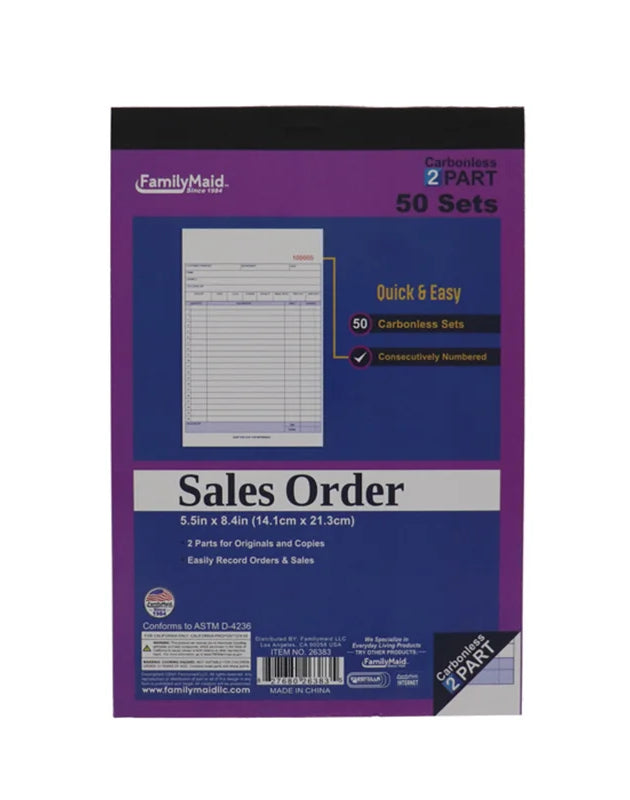 Family Maid Sales Order Book - Small 50 Sets image 0