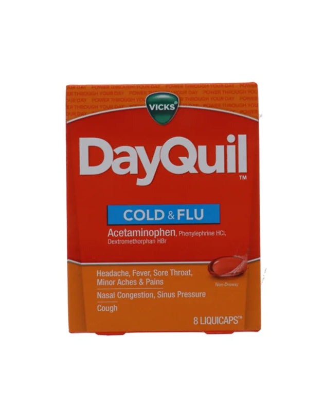 Vicks Dayquil Cold & Flu Relief LiquiCaps Non Drowsy - (Pack of 8) image 0