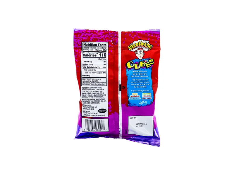 Warheads, Sour Chewy Cubes 12 Count - 5 oz image 1