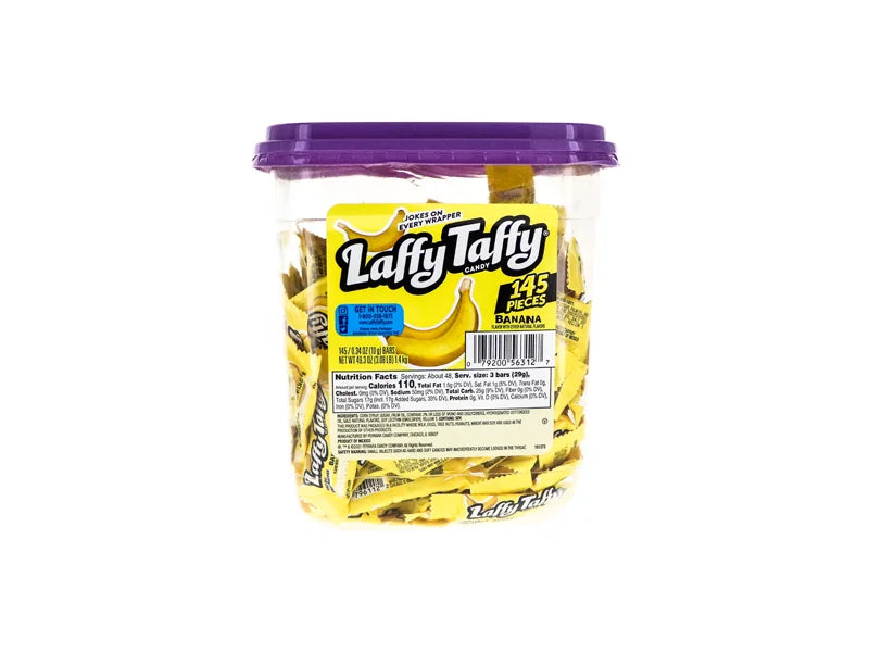 Laffy Taffy Banana Taffy Candy - Tub 145 Count - 0.34 oz image 0
