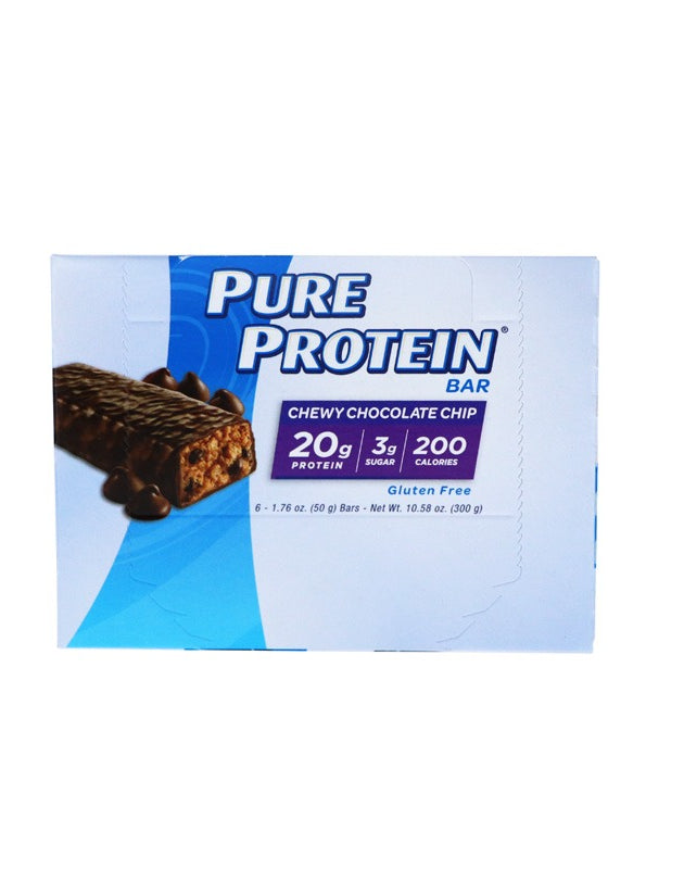 Pure Protein Bars, Chewy Chocolate Chip 6 Count - 1.76 oz image 0