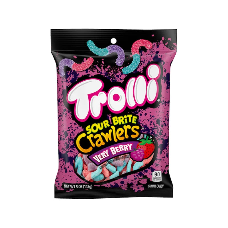 Trolli Sour Brite Crawler Very Berry Peg Bag 12 Count - 5 oz image 0