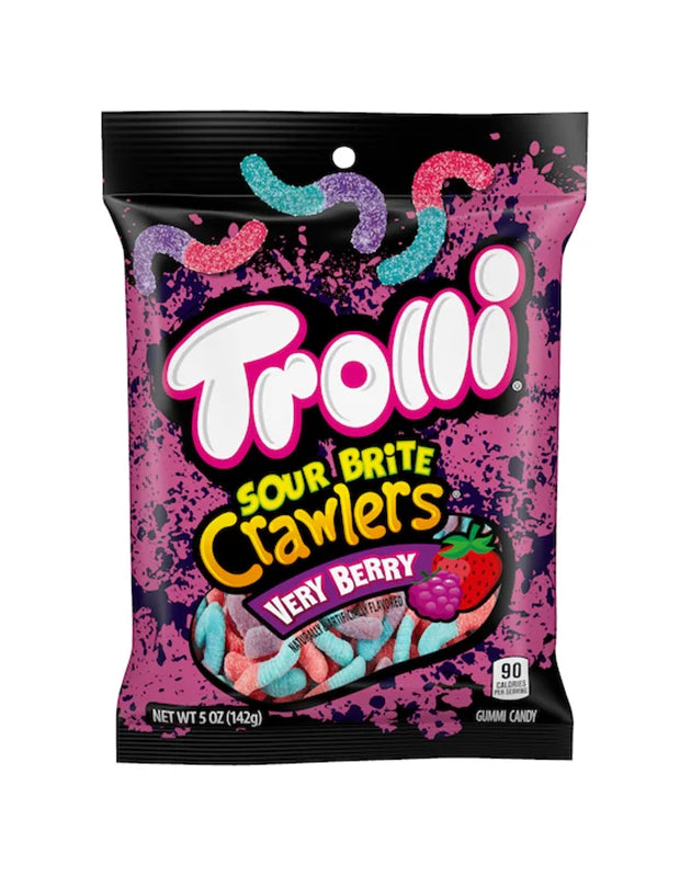 Trolli Sour Brite Crawler Very Berry Peg Bag 12 Count - 5 oz image 0