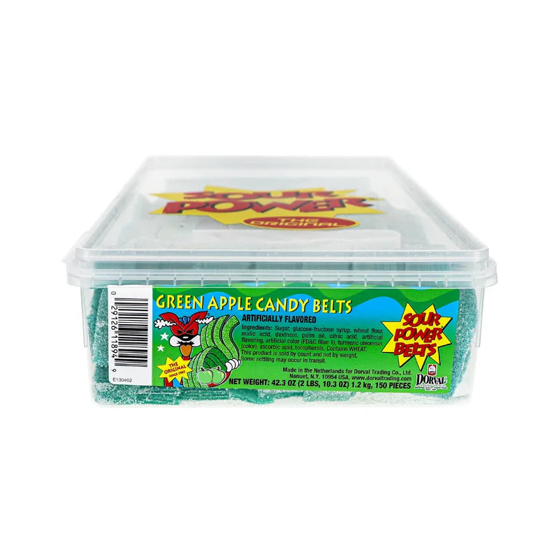 Sour Power Belts Green Apple Wrapped - 150 Count image 2