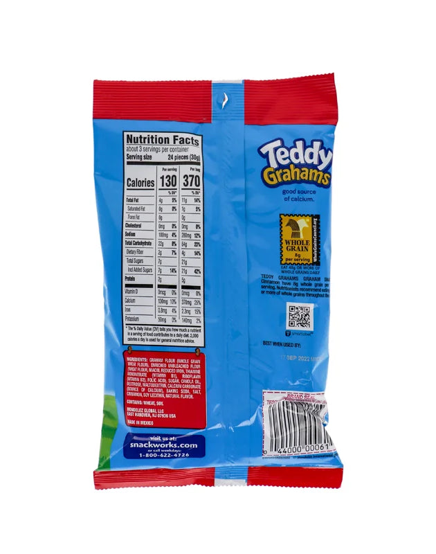 Nabisco Teddy Grahams Cinnamon Cookie - Big Bag 12 Count - 3 oz image 0