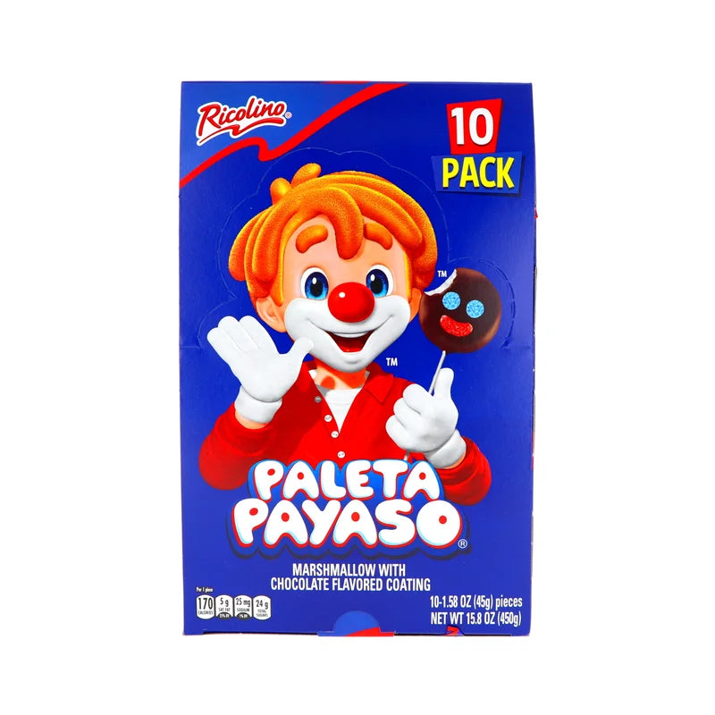 Ricolino Paleta Payaso Marshmallow Lollipop - 10 Count image 0