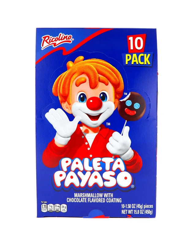 Ricolino Paleta Payaso Marshmallow Lollipop - 10 Count image 0