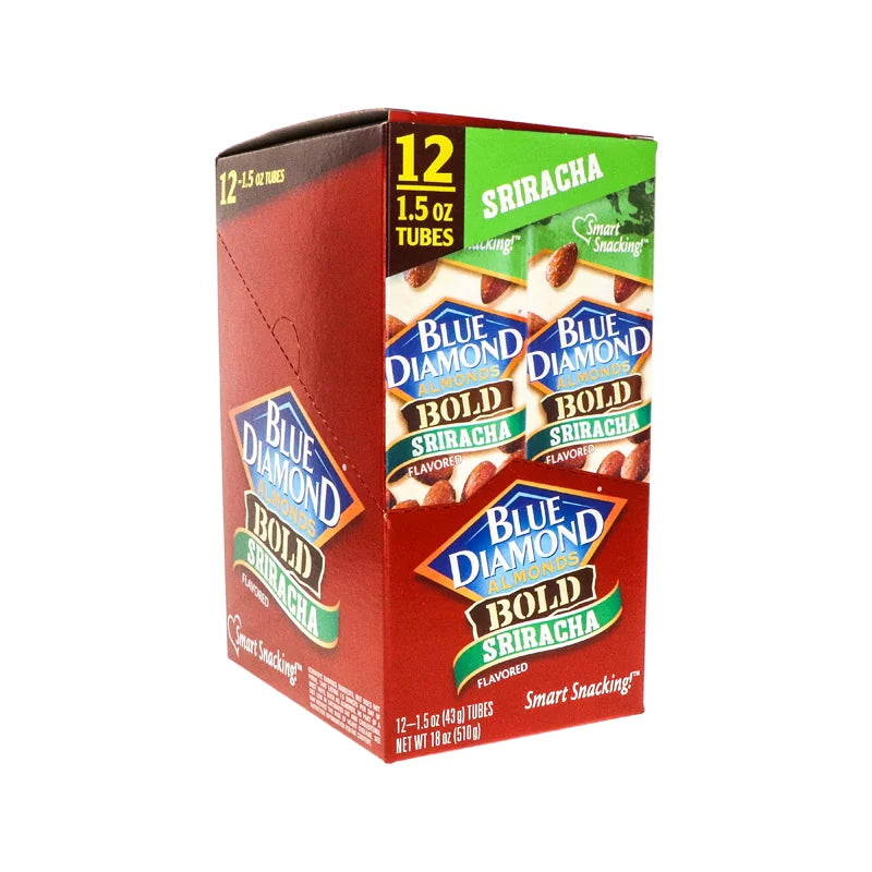 Blue Diamond Sriracha Oven Roasted Almonds,1.5 oz tube, 12 Pack image 1