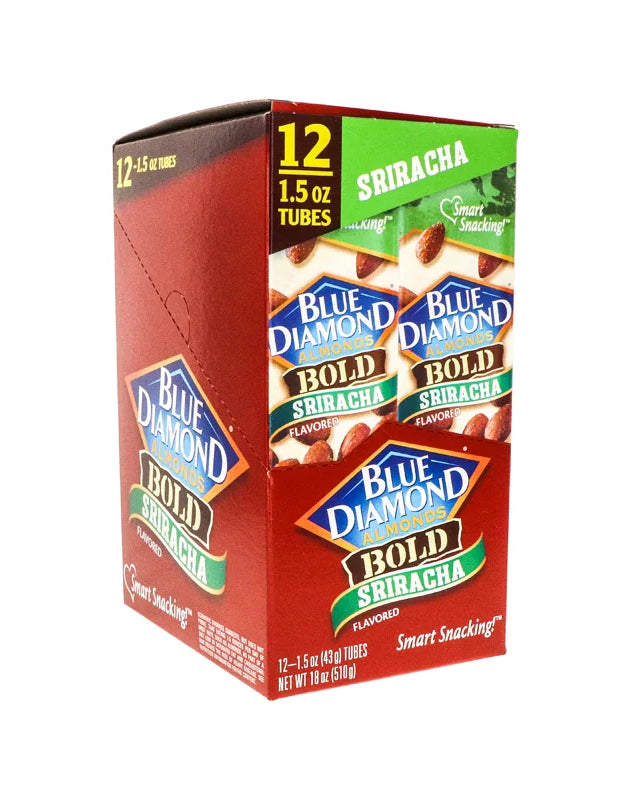 Blue Diamond Sriracha Oven Roasted Almonds,1.5 oz tube, 12 Pack image 0