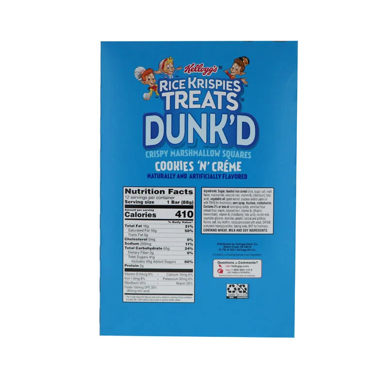 Kelloggs Rice Krispies Treats DunkD Dipped Cookies N Creme 12 Count - 3.1 oz image 2