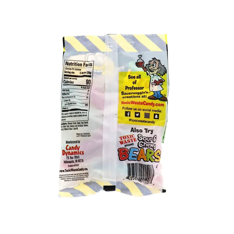 Toxic Waste Peg Bears Sour Chewy Candy 12 Count - 5 oz image 1