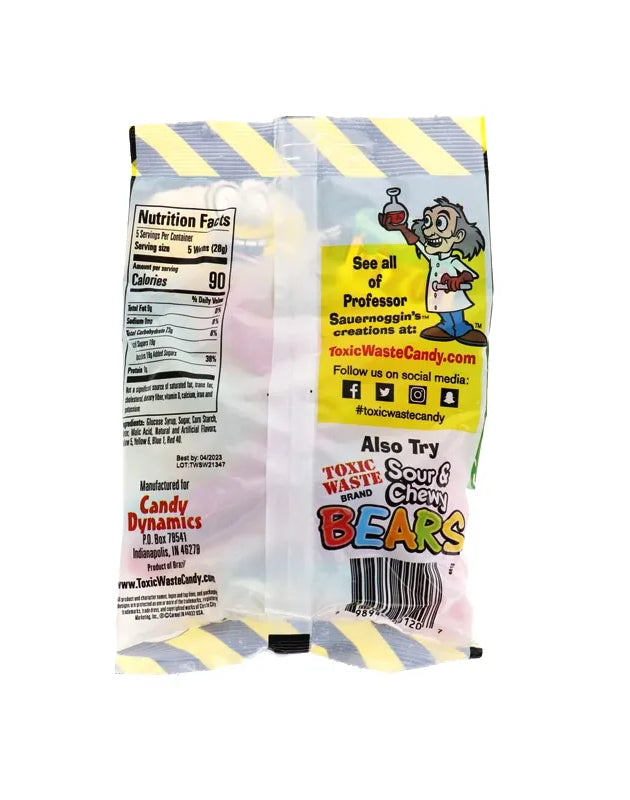 Toxic Waste Peg Bears Sour Chewy Candy 12 Count - 5 oz image 0