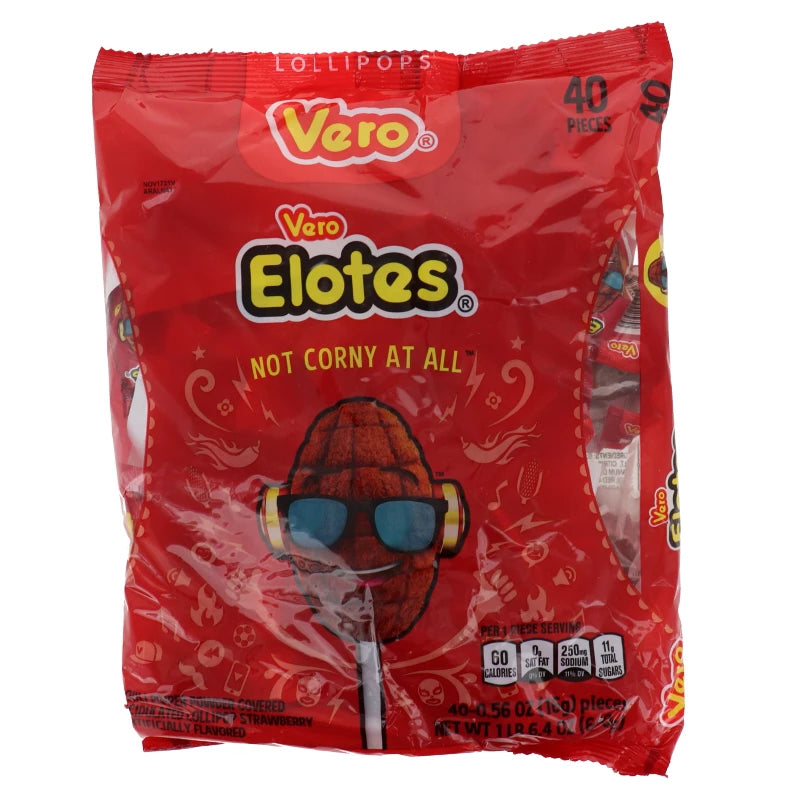 Vero Elotes Strawberry with Chile Lollipop 40 Count - 22.6 oz image 0