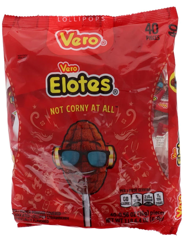 Vero Elotes Strawberry with Chile Lollipop 40 Count - 22.6 oz image 0