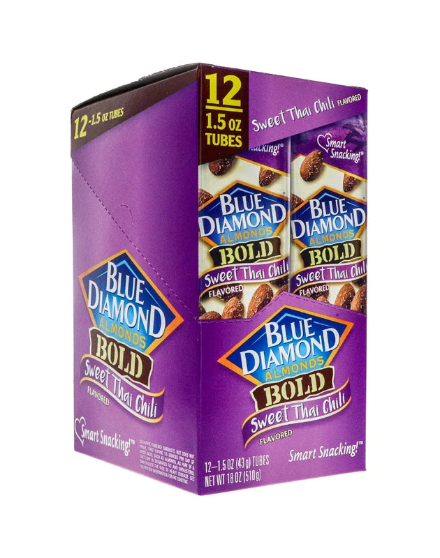 Blue Diamond Sweet Thai Oven Roasted Almonds,1.5 oz tube, 12 Pack image 0